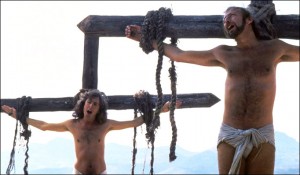 Crucifixion scene from The Life of Brian