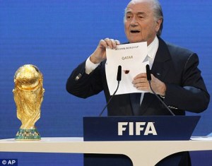 Ernst Stavro Blofeld announces the hosts of the 2022 World Cup