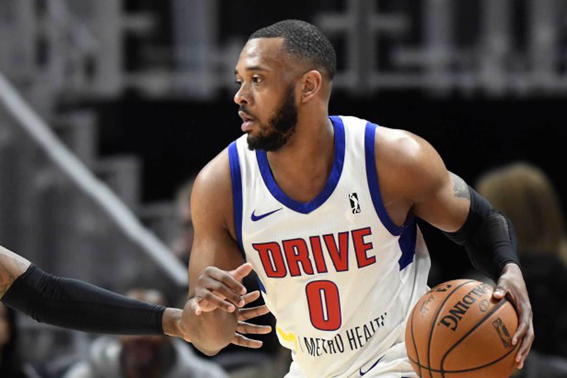 Zeke Upshaw playing for the Grand Rapids Drive