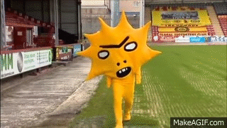 Ye want a square go, aye? – Kingsley, the terrifying mascot of Partick Thistle, wants to know if you spilled his pint